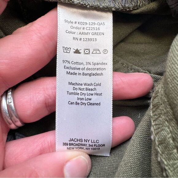 JACHS New York Men's Slim Fit 5-Pocket Pants Stretch Twill 42 x 34 Army Green - Picture 7 of 13